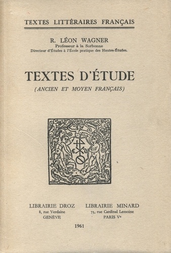 Textes d’étude. Ancien et moyen français