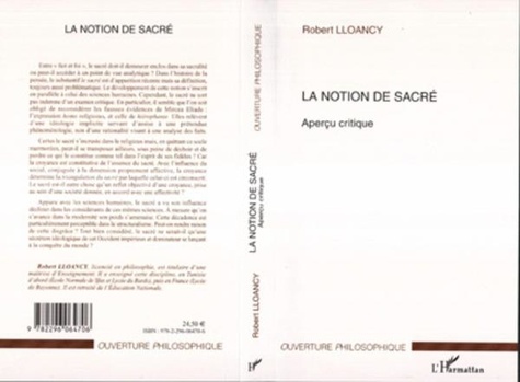 Robert Lloancy - La notion de sacré - Aperçu critique.