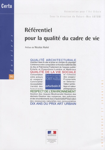 Robert-Max Antoni - Référentiel pour la qualité du cadre de vie. 1 DVD