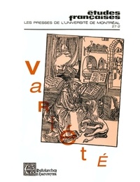 Robert Melançon et Michel Condé - Études françaises. Volume 27, numéro 2, automne 1991 - Variété.