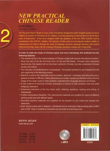 New Practical Chinese Reader 2. Workbook 2nd edition -  avec 1 CD audio MP3