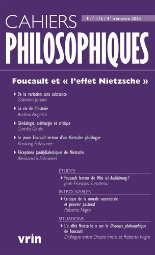 Roberto Nigro - Foucault et «l'effet Nietzsche».