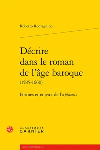 Décrire dans le roman de l'âge baroque (1585-1660)