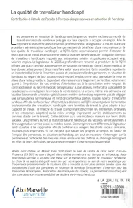 La qualité de travailleur handicapé