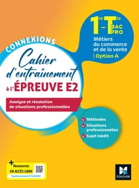 Cahier d'entraînement à l'épreuve E2 1re-Tle Bac pro Métiers du commerce et de la vente - Option A