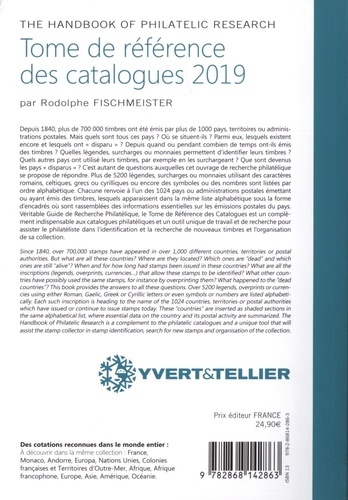 Tome de référence des catalogues. Guide de recherche philatélique  Edition 2019