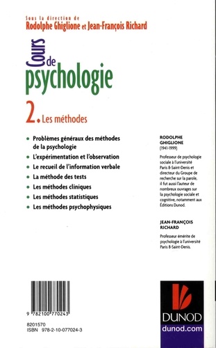 Cours de psychologie. Tome 2, Les méthodes - Psychologie clinique, Psychologie cognitive, Psychologie du développement, Psychologie sociale