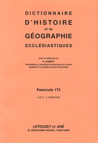 Roger Aubert - Dictionnaire d'histoire et de géographie ecclésiastiques - Fascicule 173, Lacy-Lambardi.