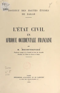L'état civil en Afrique occidentale française