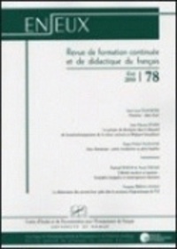 Roger-Michel Allemand et Raphaël Baroni - Enjeux 78. revue de formation continuee et de didactique du francais - Eté 2010.