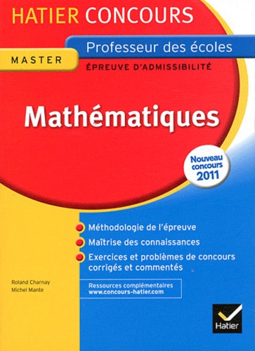 Roland Charnay et Michel Mante - Mathématiques - Epreuve écrite d'admissibilité.