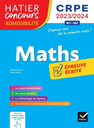 Mathématiques. Epreuve écrite d'admissibilité CRPE  Edition 2023-2024