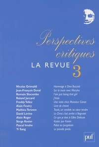 Roland Jaccard et Nicolas Grimaldi - Perspectives critiques, La Revue N° 3 : .