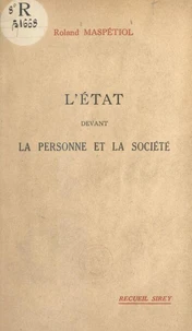 L'État devant la personne et la société