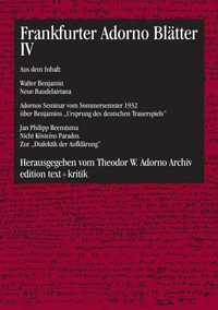 Frankfurter Adorno Blätter IV