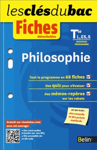 Romain Couderc - Philosophie Tles L, ES, S - Fiches détachables.