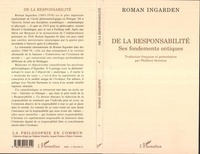 Roman Ingarden - De la responsabilité - Ses fondements ontiques.