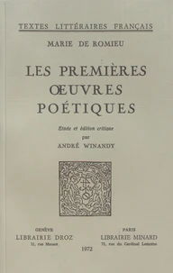 Les premières oeuvres poétiques