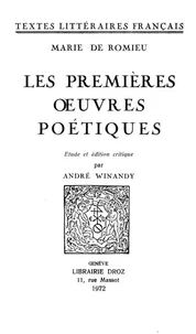 Les premières oeuvres poétiques