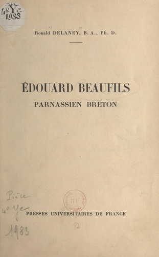 Édouard Beaufils. Parnassien breton