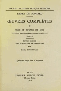 Tome II - Odes et Bocage de 1550