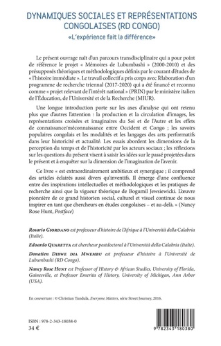 Dynamiques sociales et représentations congolaises (RD Congo). "L'expérience fait la différence" - Volume hommage à Bogumil Jewsiewicki