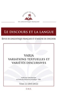 Varia, variations textuelles et variétés discursives