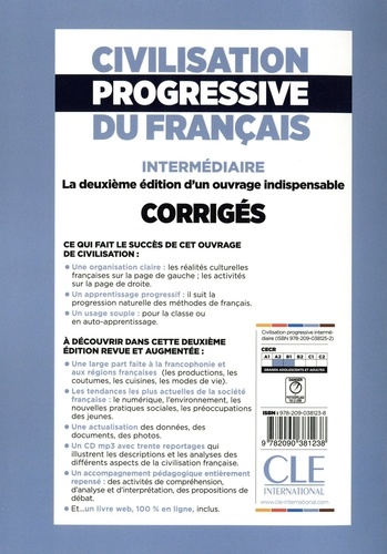 Civilisation progressive du français A2 B1 intermédiaire. Corrigés 2e édition