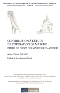 Contribution à l'étude de l'opération de marché