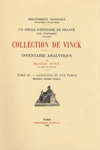 Inventaire analytique de la collection De Vinck