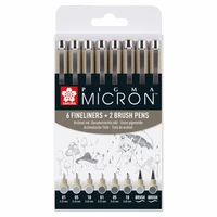 Set de 8 pigma micron gris froid