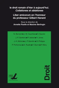 Le droit romain d'hier à aujourd'hui - Collationes et oblationes