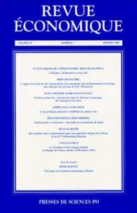 Revue Economique Volume 50 N° 1 Janvier 1999