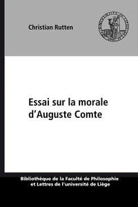 Essai sur la morale d'auguste comte