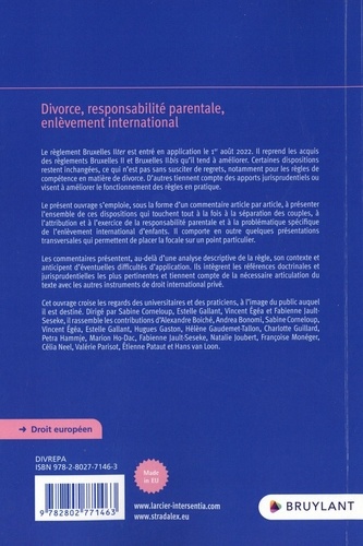 Divorce, responsabilité parentale, enlèvement international. Commentaire du règlement 2019/1111 du 25 juin 2019 (Bruxelles IIter)