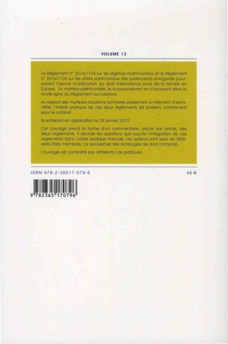 Le droit européen des régimes patrimoniaux des couples. Commentaire des règlements 2016/1103 et 2016/1104