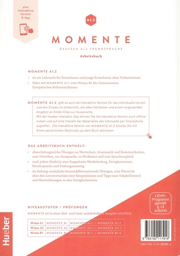 Momente A1.2. Deutsch als fremdsprache. Arbeitsbuch plus interaktive version