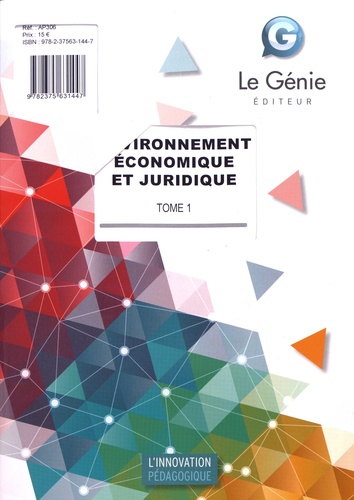 Sabine Jeanmasson - Environnement économique et juridique - Tome 1.