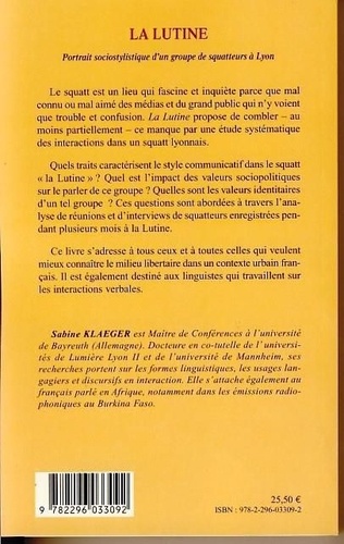 La lutine. Portrait sociostylistique d'un groupe de squatteurs à Lyon