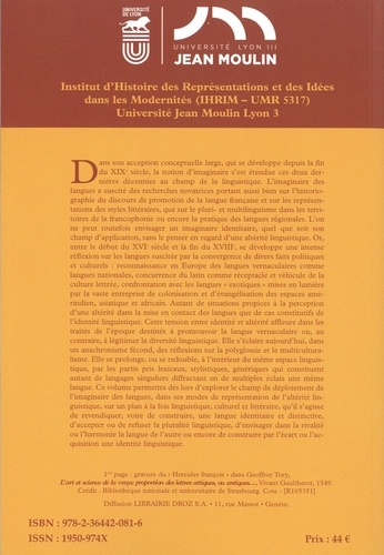 L'imaginaire des langues. Présentations de l'altérité linguistique et stylistique (XVIe-XVIIIe siècle)