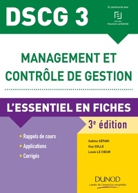 Téléchargez gratuitement ebooks pdf DSCG 3 Management et contrôle de gestion  - L'essentiel en fiches in French PDB ePub MOBI