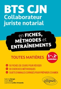 BTS CJN en fiches, méthodes et entraînements 1re et 2e année