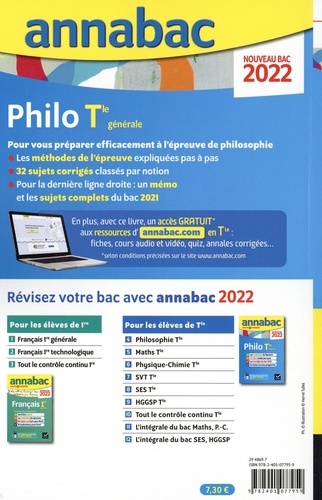 Philo Tle générale. Sujets & Corrigés  Edition 2022
