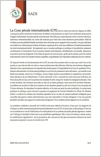 L'Afrique et le droit international pénal