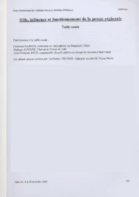 Rôle, influence et fonctionnement de la presse régionale