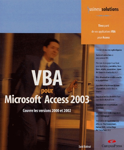 Said Baloui - VBA pour Access - Business Solutions.