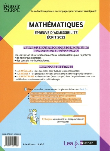 Mathématiques. Ecrit  Edition 2022 - Occasion