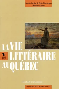 La vie littéraire au Québec