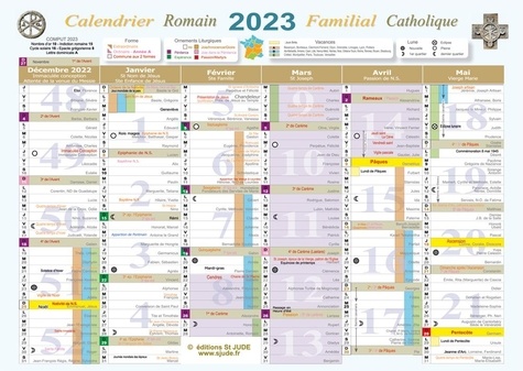 Grand calendrier familial catholique de Saint Jude - Grand Format - Livre -  Decitre