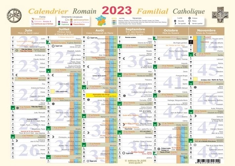 Equipe éditoriale St Jude - Calendrier familial catholique romain 2024  petit (A4)